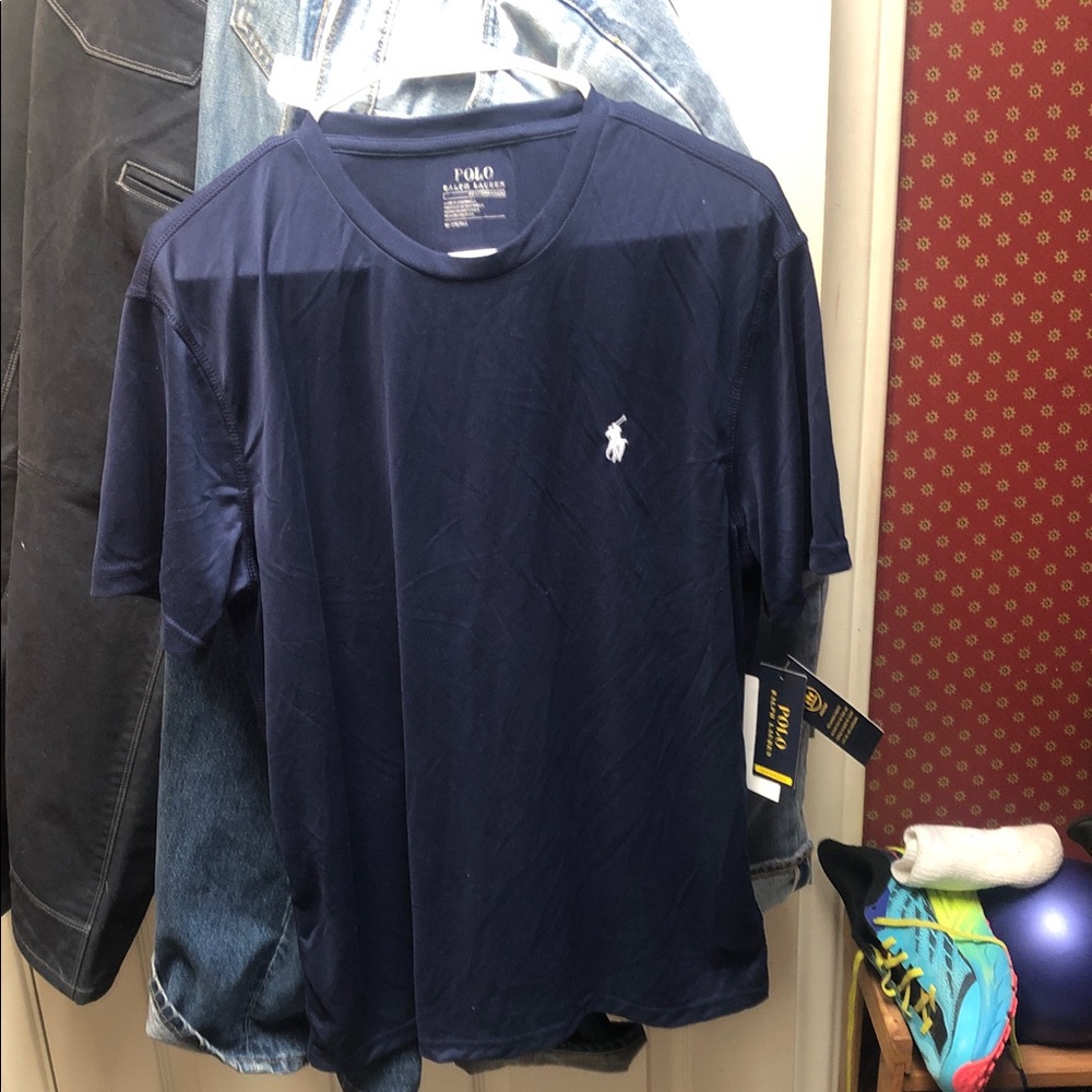 Polo by Ralph Lauren Navy Short-Sleeve Crew Tee with White Pony performance tee